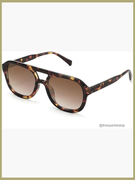 Retro Aviator Sunglasses Square Pilot Shades Polycarbonate Lens main image 7